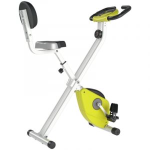 V&eacute;lo Appartement Allong&eacute; Magn&eacute;tique 8 Niveaux, Acier Jaune/Blanc 43x97x109 cm Compact