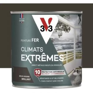 Peinture Fer V33 Climats Extr&ecirc;mes Brillant Brun havane 2 L