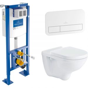 Villeroy&boch - Pack B&acirc;ti-support autoportant ViConnect + Plaque de commande blanche + Cuvette suspendue O.Novo