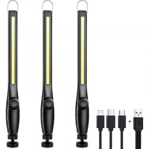 UlisemBaladeuse led Mecanicien Lampe Atelier Chantier Rechargeable ,Lampe de Garage magnétique puissante, Rechargeable, Portable, LED, lampe de