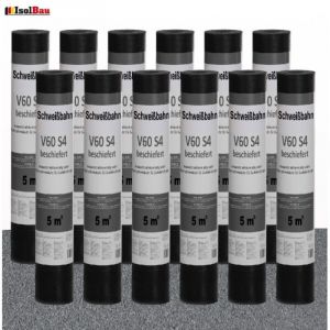 Rouleau de bitume V60 S4 avec armature en voile de verre ardois&eacute; GRIS 60m&sup2; Feutre de toiture.