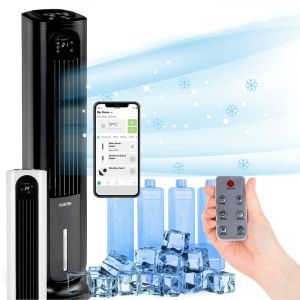 Klarstein - Rafraîchisseur d'air 5 en 1 Polar Tower Smart 3306m³/h 85W Noir