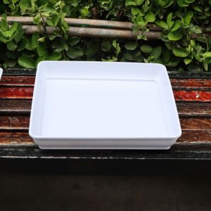 Bac &agrave; plantes en plastique blanc 3030cm bac &agrave; &eacute;gouttement carr&eacute; bac &agrave; fleurs adapt&eacute; &agrave; l'int&eacute;rieur et &agrave; l'ext&eacute;rieur, 2 pi&egrave;ces