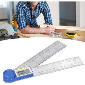 Lauwexe - Rapporteur D'angle Numerique, Règle D'angle Inoxydable Pour Menuisier Et Fausse Equerre , Plage De Mesure 360°, Règle En Acier Pour Travaux