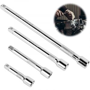 Rallonges de cl&eacute;s &agrave; douille Jeu de 4 rallonges 1/4 pouce 50mm, 75mm, 100mm, 150mm, Prolongateur Cliquet, pour Cl&eacute; &agrave; Cliquet Manuelle/Pneumatique