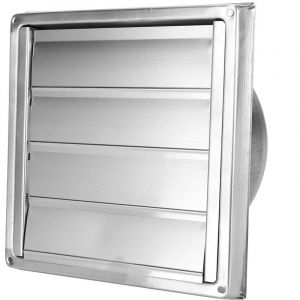 Sortie d'air Carrée Mobile 150mm Couvercle de Ventilation D'extracteur de Sortie de Hotte Murale Extérieure en Acier Inoxydable avec Persiennes