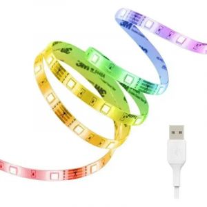 Xanlite - Ruban lumineux LED &agrave; piles (incluses) - 1 m&egrave;tre - RVB - LSAK1PIRVB