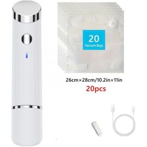 Machine &agrave; emballer sous vide compacte pour aliments - Puissante - Avec 20 sous vide - Appareil de mise sous vide portable pour aliments secs et