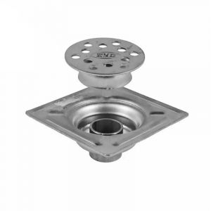 Bonde inox carr&eacute;e 250 x 250 mm avec sortie verticale - MARQUE