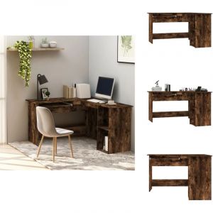 Vidaxl - Bureau d'angle chêne fumé 120x140x75 cm bois d'ingénierie - Bureau D'angle - Bureau Moderne - Bureau Design - Bureau Informatique - Meuble