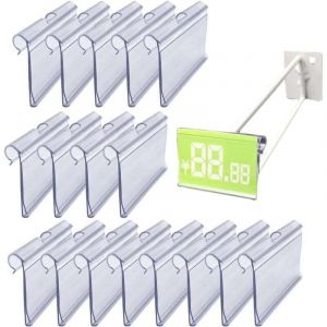 100 pcs porte-&eacute;tiquettes en plastique transparent signe support d'affichage &eacute;tiquette de prix pince