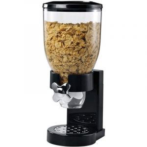 Distributeur Individuel pour c&eacute;r&eacute;ales, p&acirc;tes, Bonbons, Bonbons, Fruits secs, r&eacute;cipient et doseur int&eacute;rieur, Couleur Noire