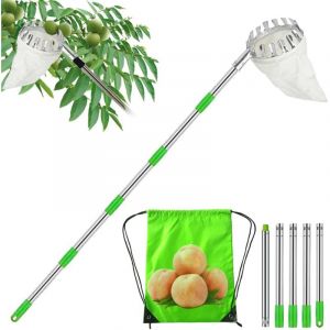 Cueille Fruit Telescopique Cueilleur de Fruits Amovible Perche Cueille Fruits Cueille Cerise,Ramasse Pomme, Outil Cueillette Jardin Arbre Poires