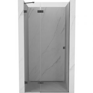 Mexen - Lunar porte de douche pivotante gauche 85 cm, transparent, m&eacute;tal canon - 834-085-000-95-00-L