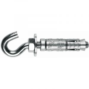 Crochet cheville pour fixation mi-lourdes - Crochet - Zamak M10 x 56 Ø16 - Boite de 25