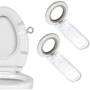 Releveur de WC, rehausseur d'abattant, poignée de siège de toilette, accessoires de salle de bain, plus pratique et hygiénique, lot de 2 pièces, blanc