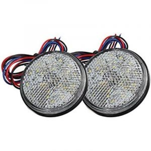 Feux de Remorque LED, 12V Feu Arriere pour Remorque 2PCS remorque Voiture Feu de Freinage R&eacute;flecteur Rond LED Feu de Gabarit LED pour Camion de Moto