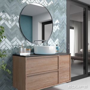 Carrelage mural fa&iuml;ence effet zellige COCO 15x5 cm Bleu clair - Brillant / Poli - bo&icirc;te de 0.50 m2