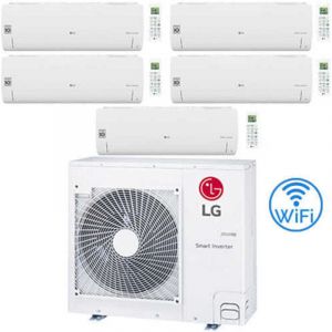 LG &ndash; Climatiseur r&eacute;versible Penta Split 9000 + 9000 + 9000 + 9000 + 12000 BTU &ndash; Inverter R32 &ndash; Wi-Fi int&eacute;gr&eacute; &ndash; Unit&eacute;s int&eacute;rieures compatibles - MU5R30