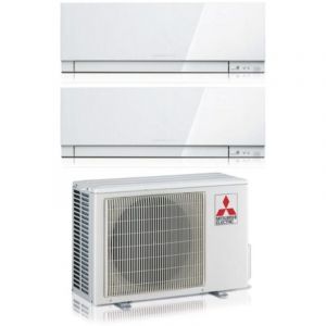 Mitsubishi Electric - Dual Split r&egrave;versible Air Conditioner Series kirigamine zen white msz-ef 18+18 avec MXZ-3F54VF R-32 Wi-Fi Couleur int&eacute;gr&eacute;e