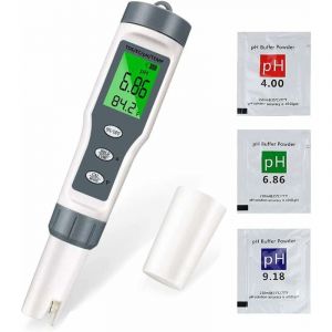 Testeur ph Mètre, Testeur ph Piscine Électronique 4-en-1, ph tds ec &Mètre Température, Testeur de qualité de l'eau avec Écran lcd et Précision de