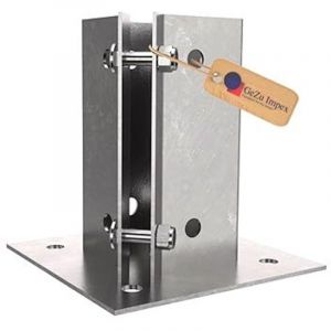 Lot de 12 Support de poteau r&eacute;glable &agrave; boulonner galvanis&eacute; &agrave; chaud 100 x 100 mm &ndash; platine d&rsquo;angle pour base de poteau &ndash; GeZu Impex