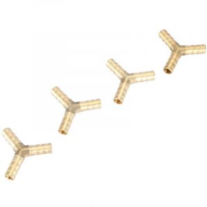 Sjlerst - 4pcs 8mm Connecteur Barbelé en y en Laiton à 3 Voies, Raccord en t pour Jointure Raccord Air Gaz Eau