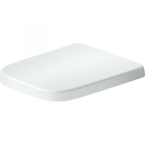 DURAVIT - Abattant WC plastique Carr&eacute; Blanc, Lunette toilettes universel &agrave; frein de chute / fermeture amortie - 36,2x42,3x5cm - Univavo