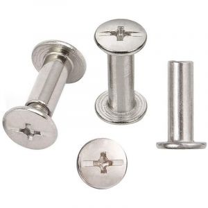 30 Sets Chicago Reliure Vis, reliure &agrave; vis de reliure nickel&eacute;e 5 mm x 15 mm, ton argent