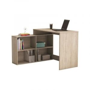 DEMEYERE Bureau d'angle contemporain décor chene Shannon - L 112 cm - NAGANO