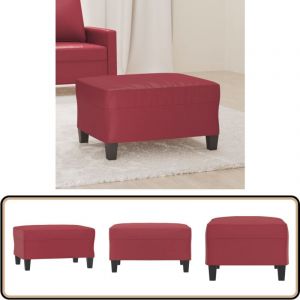 Repose-pied Rouge bordeaux 70x55x41 cm Similicuir - Tabouret - Repose-pied - Pouf - Meuble Salon - Décor Intérieur