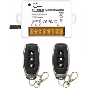 Interrupteur de T&eacute;l&eacute;commande de Volet Roulant sans Fil Contr&ocirc;leur de R&eacute;cepteur Relais CA 90V 250V 3A avec 2 &eacute;metteurs Moteur de Commande Radio