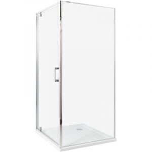 Beliani - Cabine de Douche Carr&eacute; en Verre Tremp&eacute; 90 x 90 x 185 cm Porte Simple Argent&eacute; Darli