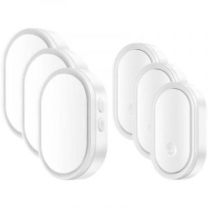 KZQ - Sonnette led intelligente pour la maison, 3 sonnettes, 3 boutons, 5pcsblanc