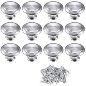 Lot de 12 Bouton de Meuble Bouton Porte Cuisine Rond Boutons de Porte Alliage de Zinc Bouton Porte Placard Chrom&eacute; Poli Bouton Porte Poign&eacute;e Cuisine