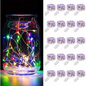 20 Pack Fairy Lights Battery Operated, 3.3ft 10 Led Mini Waterproof Fairy String Lights Argent