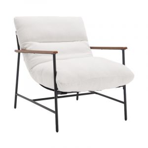 Wahson Office Chairs - Fauteuil relax, Fauteuil de Salon Moderne Chaise de Salon Fauteuil en Fausse Fourrure Pour Salon et Chambre, Blanc