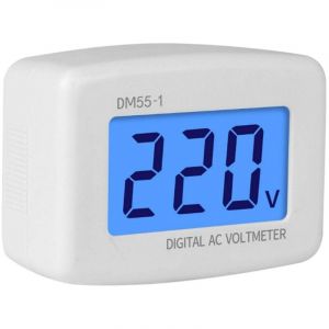 Voltmètre numérique, DM55-1-EU Voltmètre ac numérique Appareils ménagers de Haute précision Prise ue 230 v 50 Hz Compteur de Tension numérique