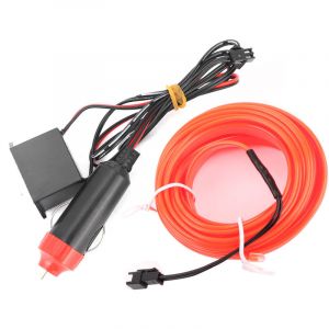 Jeffergarden Bande lumineuse d&eacute;corative pour voiture, &eacute;clairage int&eacute;rieur, Auto LED EL, lampe froide, pi&egrave;ces de Modification, 4 m&egrave;tres, rouge