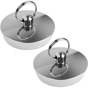 Lot de 2 bouchons de baignoire, bouchon de vidange de 42 &agrave; 46 mm, bouchon de vidange de baignoire, bouchon en caoutchouc pour &eacute;vier, bouchon d'&eacute;vier