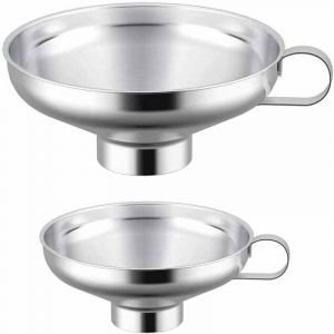 2 Pi&egrave;ces Entonnoirs Conserve, Entonnoirs &agrave; Confiture En Acier Inoxydable, Entonnoir &agrave; Large Ouverture, Entonnoir &agrave; Large Ouverture En Acier