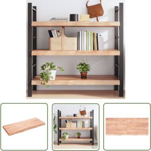 The Living Store - tagère murale marron clair bois chêne massif traité - Étagère Murale - Étagère Rustique - Étagère En Bois - Étagère Chêne