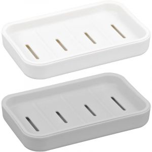 Porte-savon 2 pi&egrave;ces, porte-savon avec bac de vidange amovible, porte-savon avec drain, porte-savon de douche en plastique, porte-savon portable pour