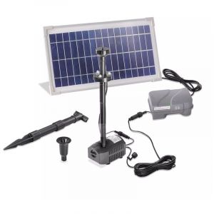 Kit pompe solaire bassin avec batterie et led 380L-8W