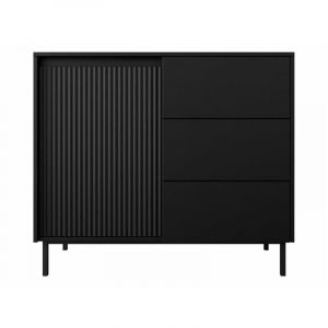 Commode Comfivo Delruva 100, Noir, Avec tiroirs et portes, Nombre de tiroirs: 0, 90x103x50cm
