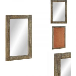 Vidaxl - Miroir de salle de bain 50x2,5x70 cm bois de manguier massif - Miroir De Salle De Bain - Miroirs De Salle De Bain - Miroir - Miroir De