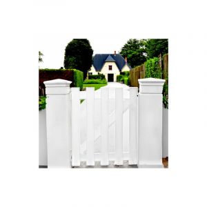Portillon battant manuel pvc blanc soulac L100 x H115 - Verrou intérieur gauche