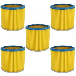 Vhbw - 5x filtre plissé compatible avec Rowenta ru 04, ru 01, ru 02, RU03, ru 101, Bully, ru 05, ru 100, ru 03 aspirateur - bleu / jaune