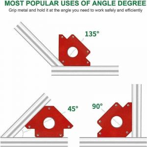 Ulisem - Aimants de soudage - Angle de soudage magnétique - Équerre de montage pour soudures à 45°, 90° et 135° - Support magnétique - Aide à la