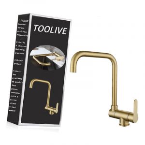 Bluedeer - Mitigeur Cuisine Rabattable,robinet Cuisine Rabattable D'or Brossé En Acier Inoxydable,Robinet Pliable Moderne-